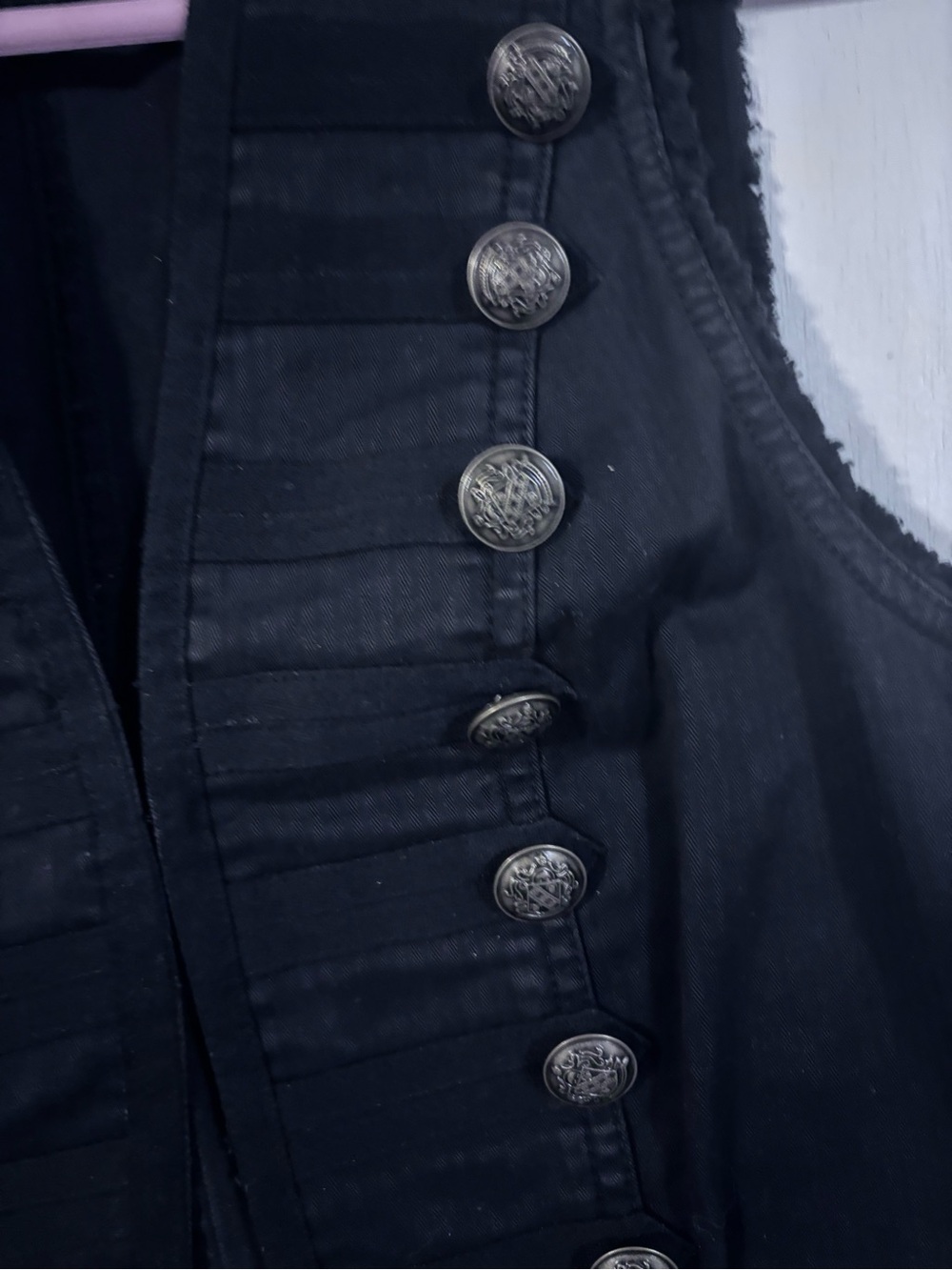 Free People Black Military-Inspired Button Vest XS - Picture 5 of 8